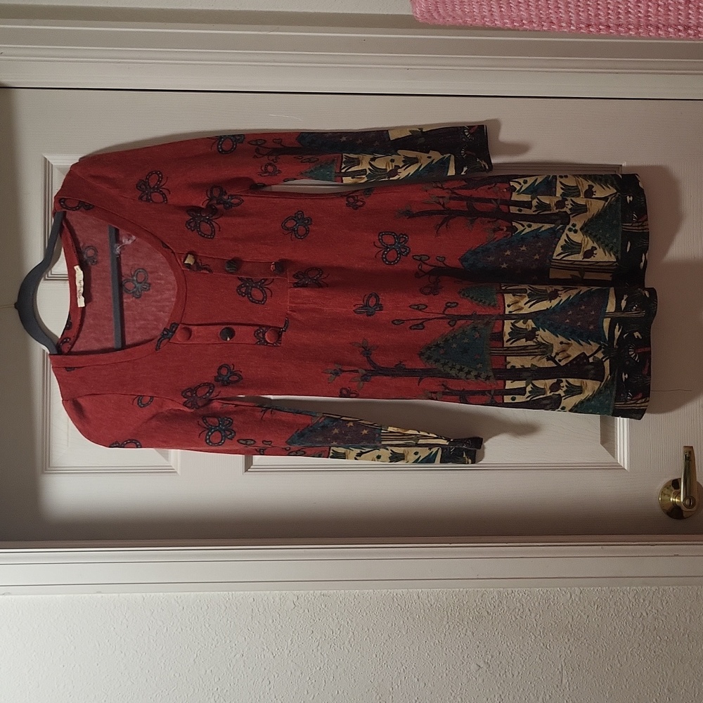 AXUEH sweater  xmas trees pattern Dress Size Small